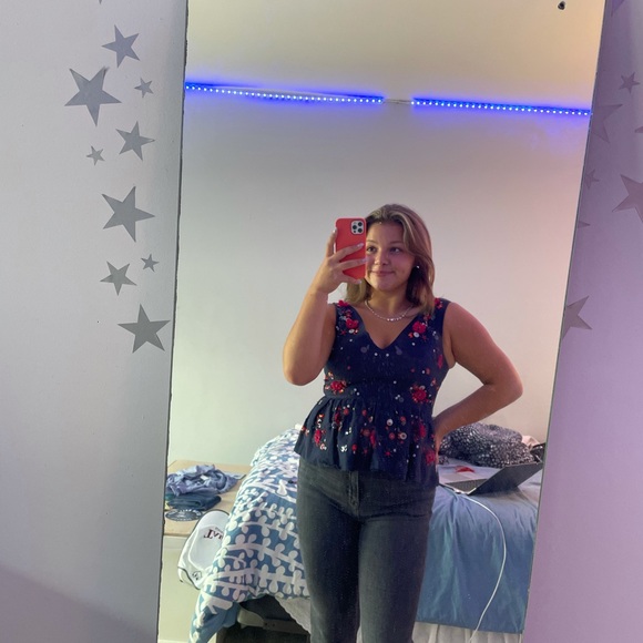 Blue Jcrew top - Picture 2 of 4